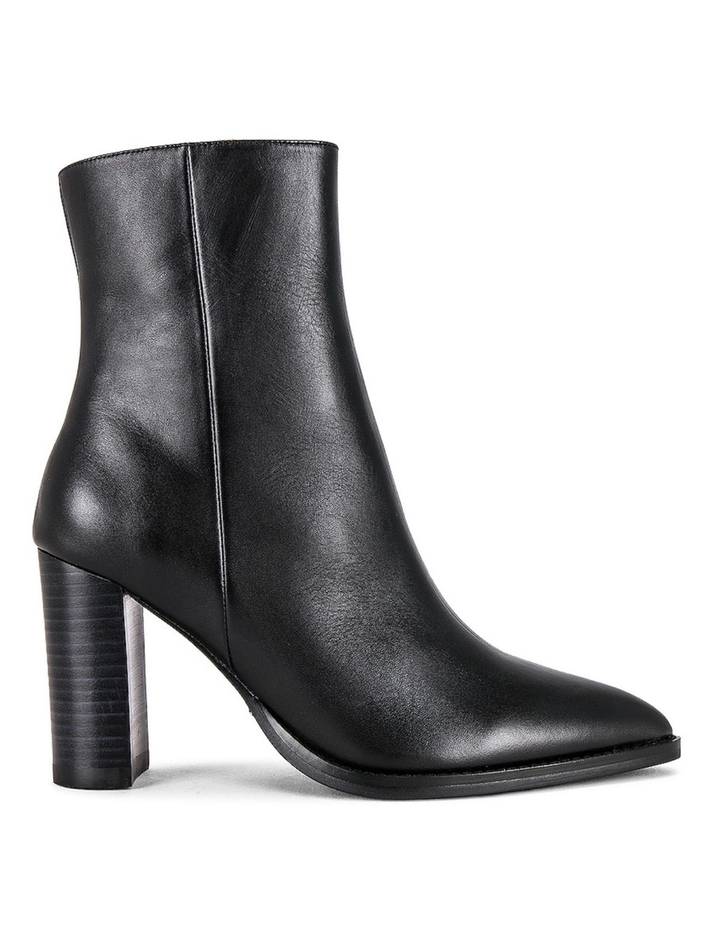 Tony Bianco Black Leather High Block Heel Ankle Boot